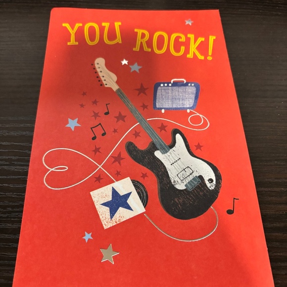 " You Rock" Supportive Guitar Music Greeting Card - Picture 1 of 2